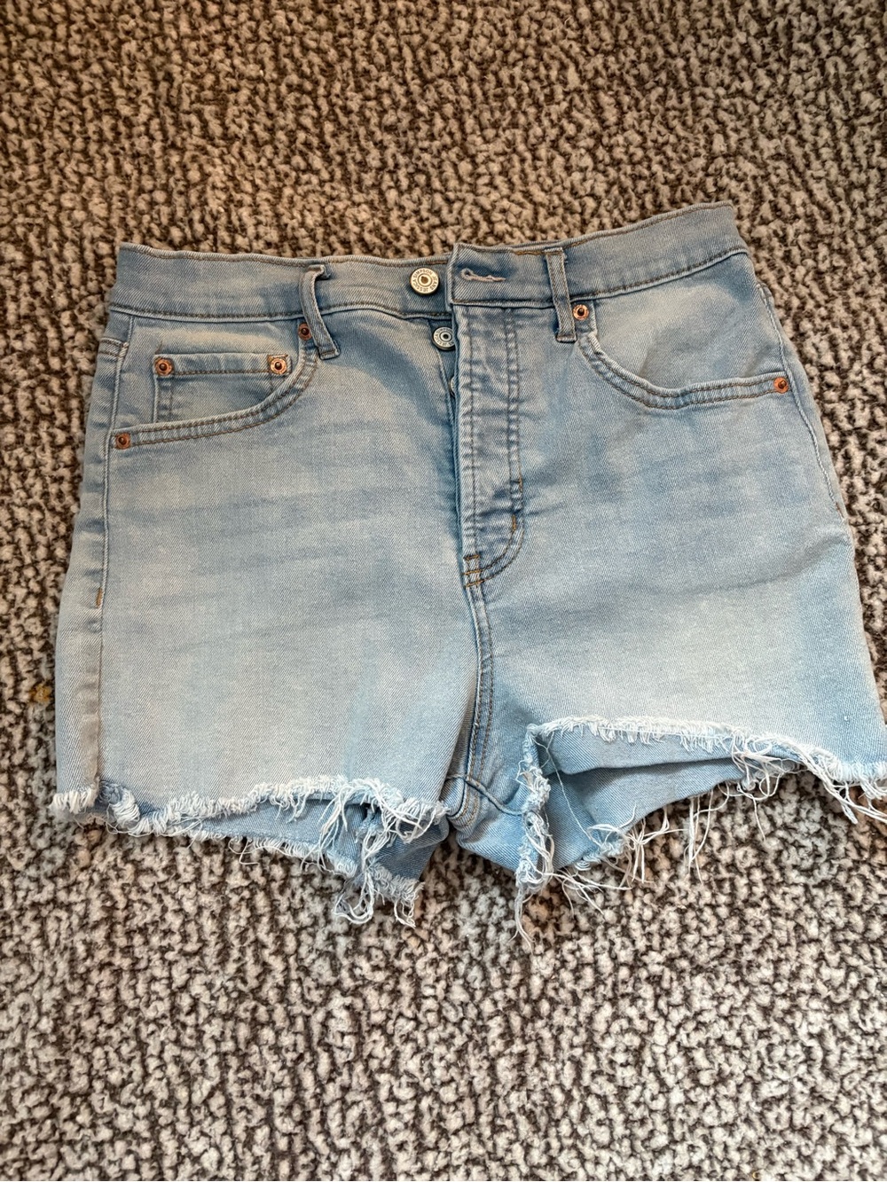 Jessica Simpson Light Blue Frayed Hem Denim Shorts